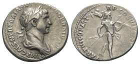 Traianus (98 - 117 n. Chr.).

 Denar (Silber). 116 - 117 n. Chr. Rom.
Vs: IMP CAES NER TRAIAN OPTIM AVG GERM DAC. Büste mit Lorbeerkranz und Paluda...