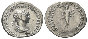 Traianus (98 - 117 n. Chr.).

 Denar (Silber). 116 n. Chr. Rom.
Vs: IMP CAES NER TRAIANO OPTIMO AVG GER DAC. Büste mit Lorbeerkranz und Paludament ...