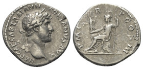 Hadrianus (117 - 138 n. Chr.).

 Denar (Silber). 119 - 122 n. Chr. Rom.
Vs: IMP CAESAR TRAIAN HADRIANVS AVG. Büste mit Lorbeerkranz, Paludament und...