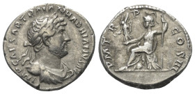 Hadrianus (117 - 138 n. Chr.).

 Denar (Silber). 119 - 122 n. Chr. Rom.
Vs: IMP CAESAR TRAIAN HADRIANVS AVG. Büste mit Lorbeerkranz, Paludament und...