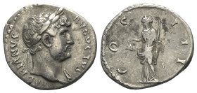 Hadrianus (117 - 138 n. Chr.).

 Denar (Silber). 125 n. Chr. Rom.
Vs: HADRIANVS AVGVSTVS. Büste mit Lorbeerkranz und Drapierung rechts.
Rs: COS II...