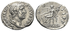 Hadrianus (117 - 138 n. Chr.).

 Denar (Silber). 131 n. Chr. Rom.
Vs: HADRIANVS AVGVSTVS. Büste mit Lorbeerkranz und Drapierung rechts.
Rs: COS II...