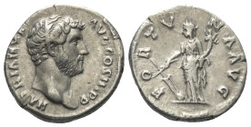 Hadrianus (117 - 138 n. Chr.).

 Denar (Silber). 133 n. Chr. Rom.
Vs: HADRIANVS AVG COS III P P. Kopf rechts.
Rs: FORTVNA AVG. Fortuna mit Steuerr...