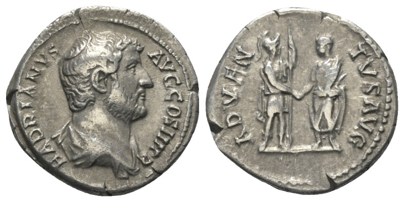 Hadrianus (117 - 138 n. Chr.).

 Denar (Silber). 134 n. Chr. Rom.
Vs: HADRIAN...