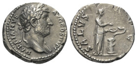 Hadrianus (117 - 138 n. Chr.).

 Denar (Silber). 137 n. Chr. Rom.
Vs: HADRIANVS AVG COS III P P. Kopf rechts.
Rs: SALVS AVG. Salus nach rechts ste...