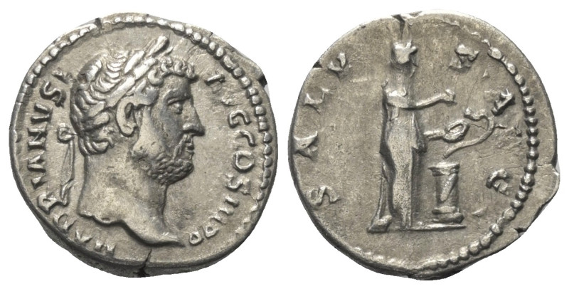 Hadrianus (117 - 138 n. Chr.).

 Denar (Silber). 137 n. Chr. Rom.
Vs: HADRIAN...