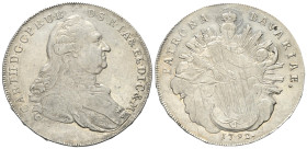 Bayern. Kurfürstentum (1623 - 1806). Karl Theodor (1777 - 1799).

 Madonnentaler. 1792. München.
Vs: Brustbild rechts.
Rs: Madonna mit Szepter und...