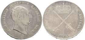 Bayern. Königreich (1806 - 1918). Maximilian I. Joseph (1806 - 1825).

 Krontaler (Silber). 1809.
Vs: Kopf rechts.
Rs: Szepter und Schwert gekreuz...