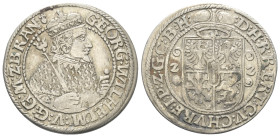 Brandenburg-Preußen. Georg Wilhelm (1619 - 1640).

 Ort (Silber). 1622.
Vs: Brustbild im Harnisch nach rechts mit geschultertem Szepter in der Rech...