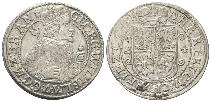 Brandenburg-Preußen. Georg Wilhelm (1619 - 1640).

 Ort (Silber). 1624.
Vs: B...