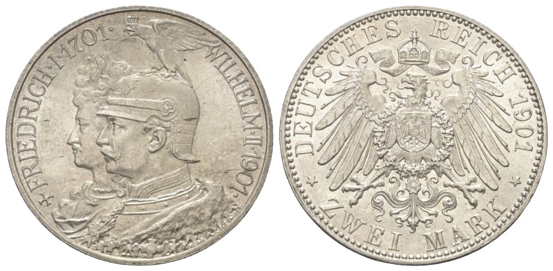 Kaiserreich. Preußen. Wilhelm II. (1888 - 1918).

 2 Mark (Silber). 1901 A. Be...