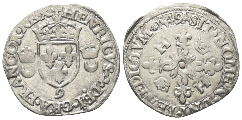 Frankreich. Königreich. Heinrich II. (1547 - 1559).

 Douzain aux croissants (...