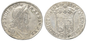 Frankreich. Königreich. Ludwig XIV. (1643 - 1715).

 5 Sols = 1/12 d'Écu (Silber). 1660 I. Limoges.
1/12 Écu àu delphin.
Vs: Jugendliche Büste rec...