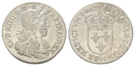 Frankreich. Königreich. Ludwig XIV. (1643 - 1715).

 5 Sols = 1/12 d'Écu (Silber). 1662 I. Limoges.
1/12 Écu au buste juvénile.
Vs: Jugendliche Bü...