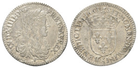 Frankreich. Königreich. Ludwig XIV. (1643 - 1715).

 5 Sols = 1/12 d'Écu (Silber). 1662. Aix-en-Provence.
1/12 Écu au buste juvénile.
Vs: Jugendli...