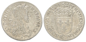 Frankreich. Königreich. Ludwig XIV. (1643 - 1715).

 5 Sols = 1/12 d'Écu (Silber). 1662. Aix-en-Provence.
1/12 Écu au buste juvénile.
Vs: Jugendli...