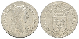 Frankreich. Königreich. Ludwig XIV. (1643 - 1715).

 5 Sols = 1/12 d'Écu (Silber). 1664. Aix-en-Provence.
1/12 Écu au buste juvénile.
Vs: Jugendli...