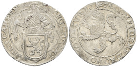 Niederlande. Vereinigte Provinzen. Westfriesland.

 Löwentaler (Silber). 1664.
Vs: Ritter im Harnisch hinter Schild stehend.
Rs: Steigender Löwe n...