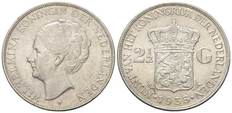 Niederlande. Königreich. Wilhelmina (1890 - 1948).

 2 1/2 Gulden (Silber). 19...