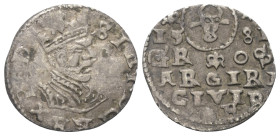 Polen. Königreich. Stephan Bathory (1576 - 1586).

 Dreigroschen (Trojak, Silber). 1581.
Moldawische Nachahmung unter Jeremia Movila (1595-1606) im...