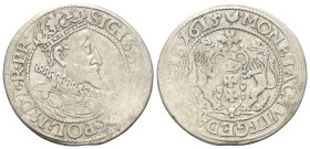 Polen. Danzig - Freie Stadt. Sigismund III. Wasa (1587 - 1632).

 Ort (Silber). 1615. Danzig.
Vs: Büste rechts.
Rs: Stadtwappen gehalten von zwei ...