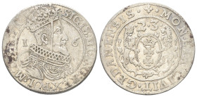 Polen. Danzig - Freie Stadt. Sigismund III. Wasa (1587 - 1632).

 Ort. 1623. Danzig.
Vs: Büste rechts.
Rs: Stadtwappen gehalten von zwei Löwen.
...