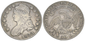 Nordamerika. USA.

 1/2 Dollar (Silber). 1822. Philadelphia.
Vs: Büste der Liberty mit Freiheitskappe nach links.
Rs: Adler mit Herzschild, in den...