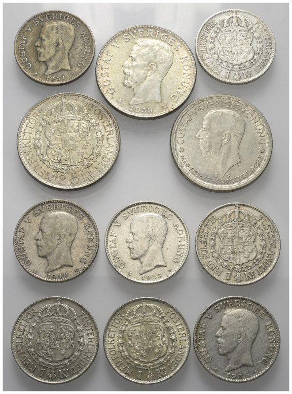 Europa - Lots.


Schweden.

Lot (11 Stück, Silber): 
2 Kronen 1934, 1939 u...