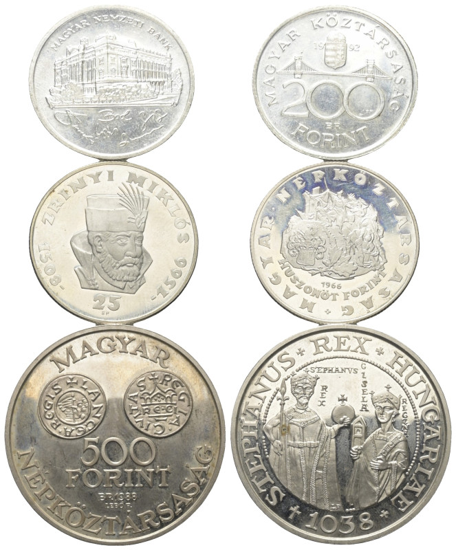 Europa - Lots.


Ungarn.

Lot (3 Stück, Silber): 
verschiedene Sonderausga...