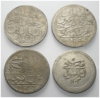 Islam - Lots.


Osmanen.
Abdülhamid I. (1187 - 1203 H. / 1774 - 1789) und Selim III. (1203 - 1222 H. / 1789 - 1807).

Lot (4 Stück, Silber): 
1...