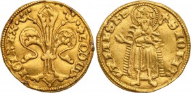 Hungary/Poland, Ludwik I (1342-1382). Goldgulden (floren) bez daty (1342-1382)

Aw.: Lilia florencka, tytulatura króla Węgier – Ludwika I.Rw.: Stoją...