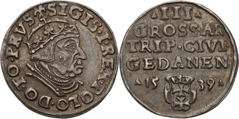 Sigismund I Old. Trojak (3 grosze) 1539 Danzig/ Gdansk

Odmiana końcówką PRVS ...