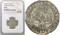 Sigismund II August. Czworak (4 grosze) 1566 Vilnius NGC AU58

Tylko 3 egzemplarze ocenione wyżej prze firmę gradingową.Bardzo ładnie wybita moneta....