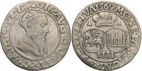 Sigismund II August. Czworak (4 grosze) 1569, Vilnius

Obiegowy egzemplarz. Końcówki napisów L/LITVAKopicki 3315 (R1)
Waga/Weight: 4,10 g Ag Metal:...