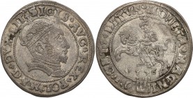Sigismund II August. Grosz 1546, Vilnius

Podwójnie uderzony egzemplarz. Delikatny połysk, patyna. Rzadsza moneta.Kopicki 3293 (R3); Ivanauskas 6SA1...