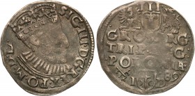 Sigismund III Vasa. Trojak (3 grosze) 1589, Poznan/Posen

Na awersie duża głowa króla z zarostem, na rewersie skrócona data z prawej strony, odmiana...