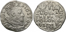 Sigismund III Vasa. Trojak (3 grosze) 1592, Poznan/Posen

Szeroka twarz króla na awersie, na rewersie skrócona data u dołu z lewej strony.Bardzo ład...