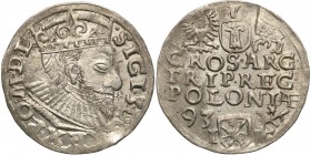 Sigismund III Vasa. Trojak (3 grosze) 1593, Poznan/Posen

Na rewersie szeroka twarz króla.Bardzo ładnie wybity egzemplarz, połysk. Rysa na rewersie....