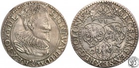 Sigismund III Vasa. Szostak (6 groszy) 1596, Malbork

Aw.: Głowa króla w prawo, w koronie i zbroi. U dołu w napisie herb Lewart (Jan Firlej, podskar...