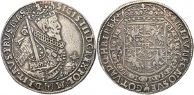 Sigismund III Vasa. Taler (thaler) 1628, Bydgoszcz/Bromberg (R7)

Aw.: Półpostać króla w prawo, w koronie i zbroi, z mieczem opartym o ramię i jabłk...