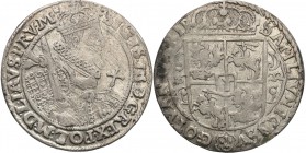 Sigismund III Vasa. Ort (18 groszy) 1622, Bydgoszcz/Bromberg

Delikatny połysk menniczy w tle, patyna. Minimalnie gięty.
Waga/Weight: 6,09 g Ag Met...
