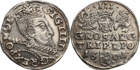 Sigismund III Vasa. Trojak (3 grosze) 1601, Wschowa

Rzadka odmiana z literą F przy Pogoni.Ładny egzemplarz. Zachowany połysk menniczy, patyna.Iger ...