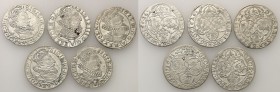 Sigismund III Vasa. Szostaki (6 groszy), Cracow set of 5 pieces

Roczniki: 1623/4/5/6/7. Łącznie 5 sztuk.Bardzo ładne egzemplarze z połyskiem.
Waga...