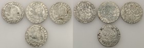 Sigismund III Vasa. Szostaki (6 groszy), Cracow set of 4 piecesi

Roczniki: 2 x 1626, 2 x 1627Połysk w tle, dobre detale, patyna.
Waga/Weight: Sreb...