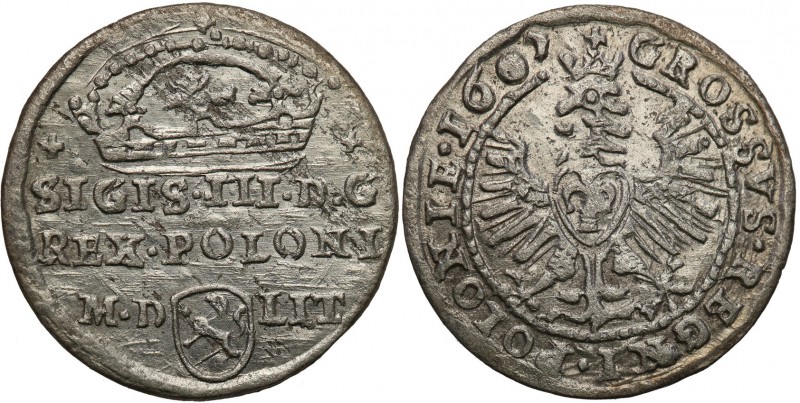 Sigismund III Vasa. Grosz 1607, Cracow

Rzadsza odmiana z koroną.Piękny egzemp...