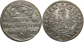 Sigismund III Vasa. Grosz 1607, Cracow

Rzadsza odmiana z koroną.Piękny egzemplarz, połysk. 
Waga/Weight: 1,41 g Ag Metal: Średnica/diameter: 

...