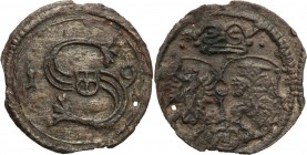 Sigismund III Vasa denar 1619, Cracow

Niezmiernie rzadka moneta.Patyna, w pełni czytelny egzemplarz.H-Czapski 7484 (R6); Kopicki 564 (R8); Tyszkiew...