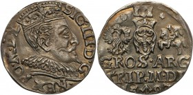 Sigismund III Vasa. Trojak (3 grosze) 1593, Vilnius

Odmiana z herbem Chalecki przedzielającym pełną datę na rewersie.Wyśmienity egzemplarz, pięknie...