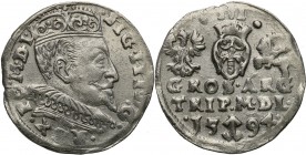 Sigismund III Vasa. Trojak (3 grosze) 1594, Vilnius

Odmiana z herbem Chalecki przedzielającym pełną datę na rewersie.Iger V.94.1.a; Ivanauskas 5SV3...