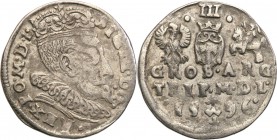 Sigismund III Vasa. Trojak (3 grosze) 1596, Vilnius

Na rewersie pełna data rozdzielona herbem Chalecki, poniżej herb Prus. Patyna.Iger V.96.1.a (R)...